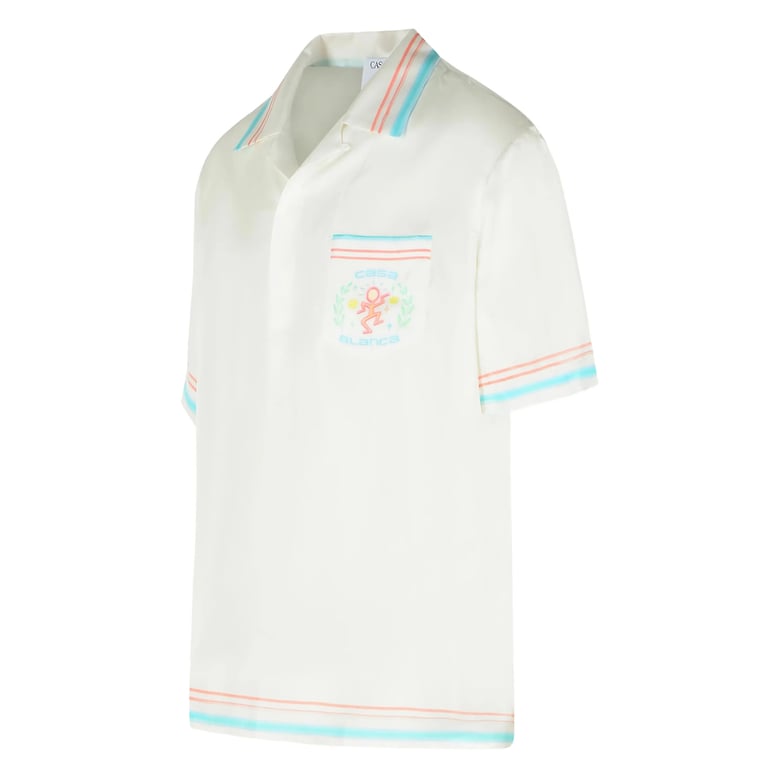 white camp collar shirt with pocket by Selfnex