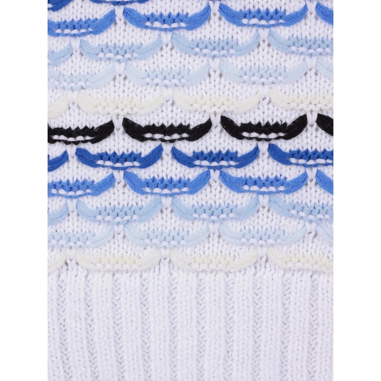 blue striped sweater with logo appliqué by Selfnex