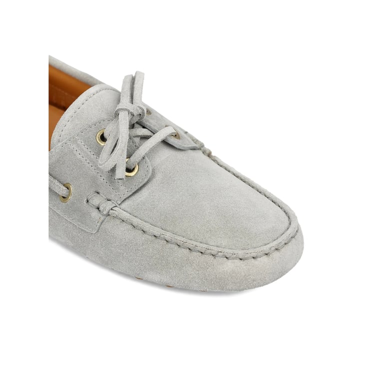 grey slip-on shoes with tie detail by Selfnex