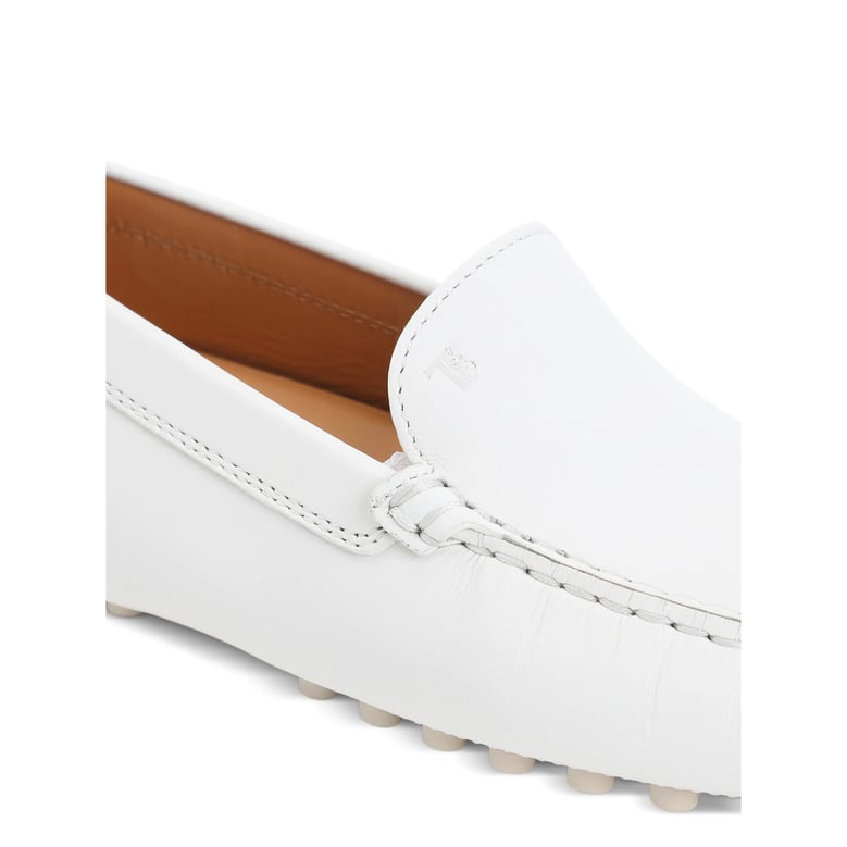 white leather shoes with gold-tone studs by Selfnex