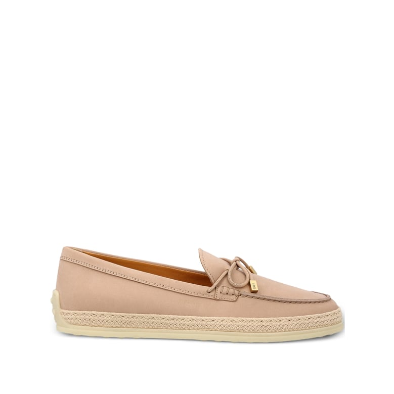 pink calfskin slip-on shoes with logo detail by Selfnex