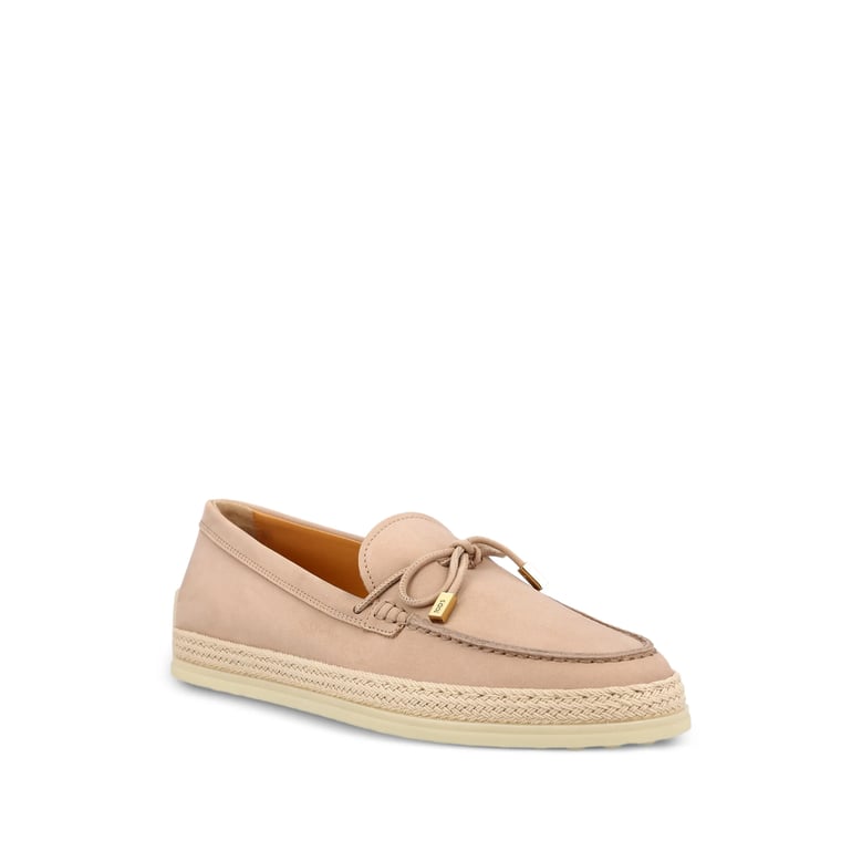pink calfskin slip-on shoes with logo detail by Selfnex