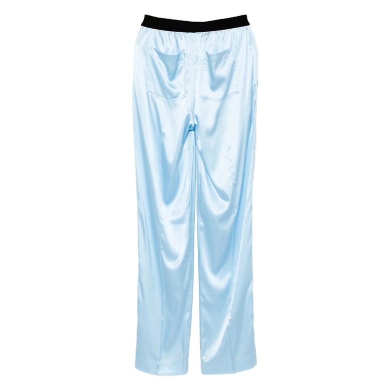 sky blue pant with logo waistband by Selfnex
