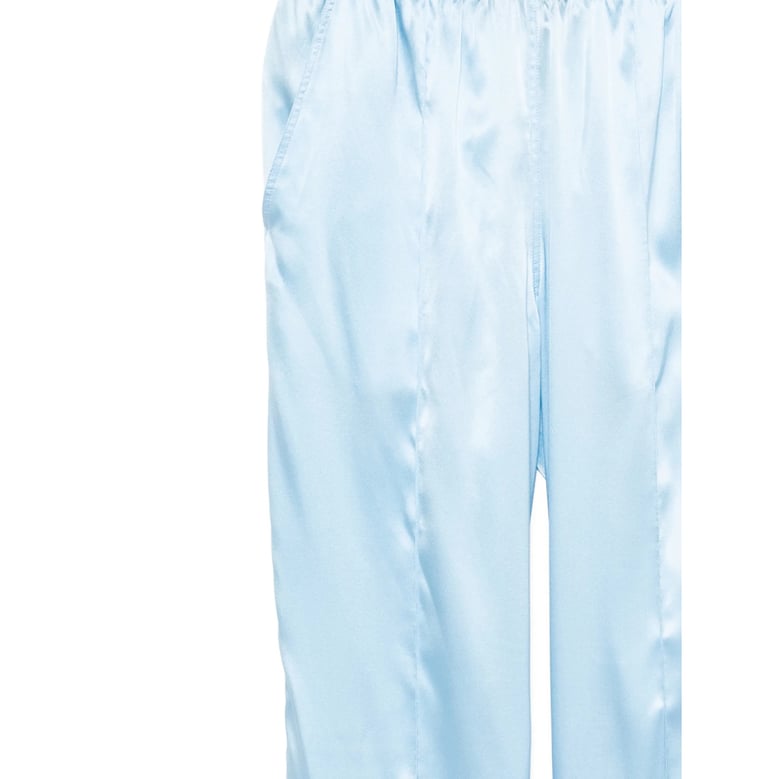 sky blue pant with logo waistband by Selfnex