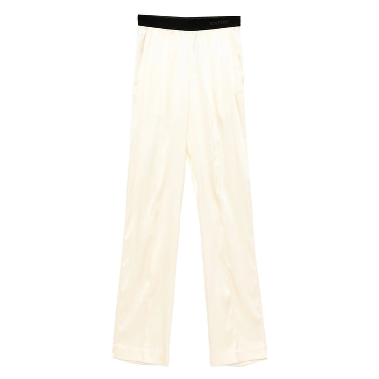 yellow and black straight leg pants by Selfnex