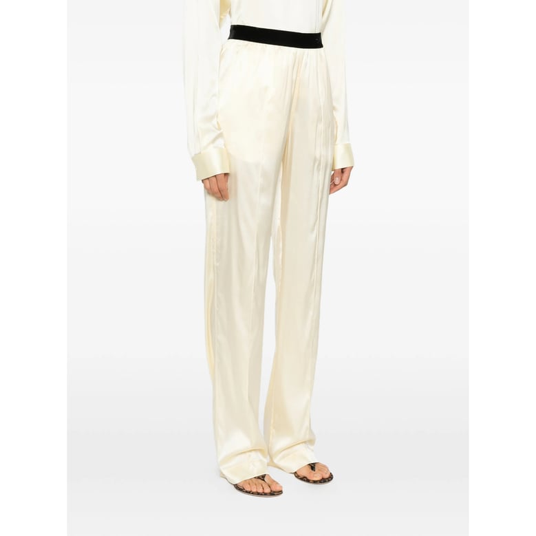 yellow and black straight leg pants by Selfnex
