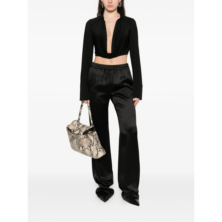 wide leg pants with elasticated waistband by Selfnex