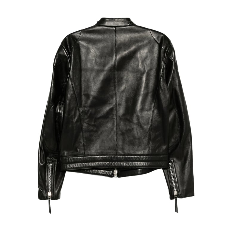 leather outerwear with zip details by Selfnex