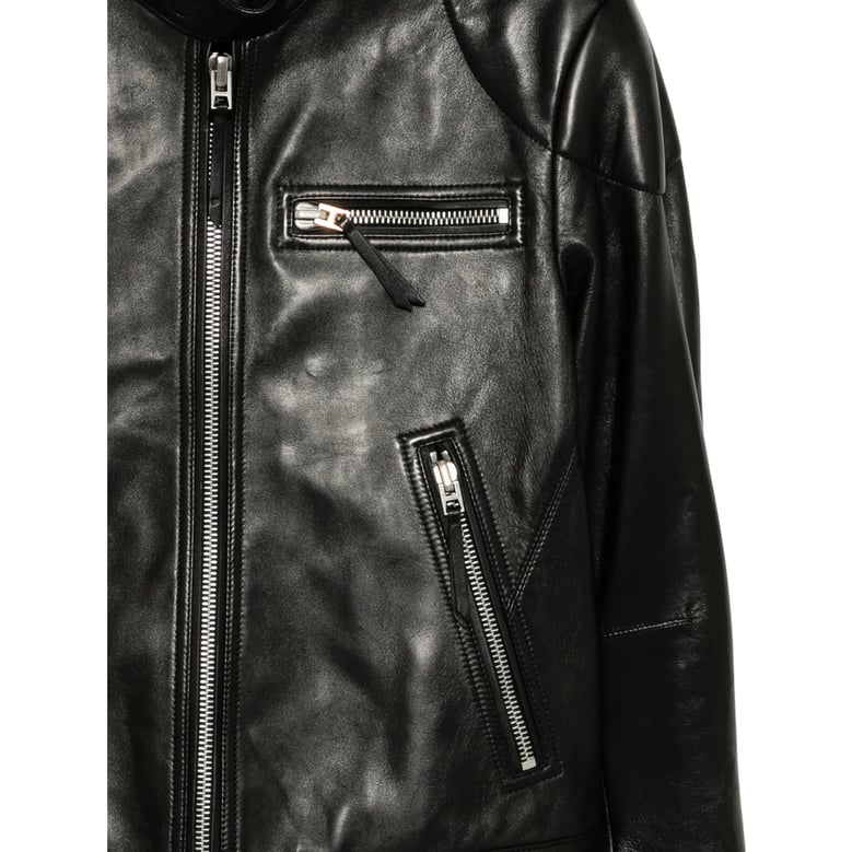 leather outerwear with zip details by Selfnex