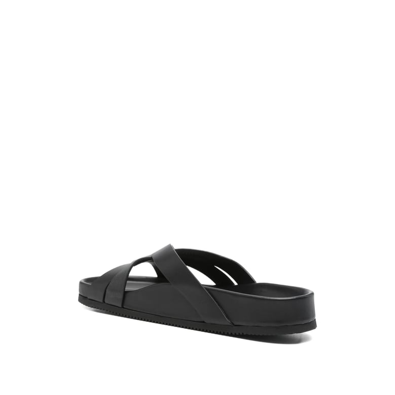 black crossover straps sandals by Selfnex