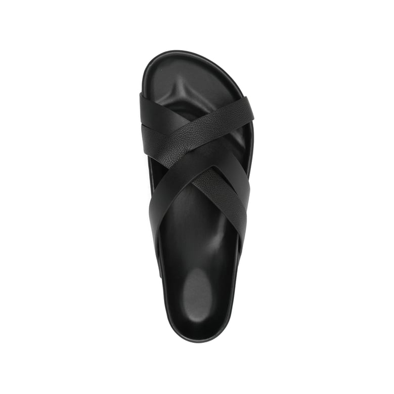 black crossover straps sandals by Selfnex