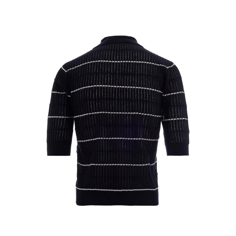 blue striped knit sweater by Selfnex