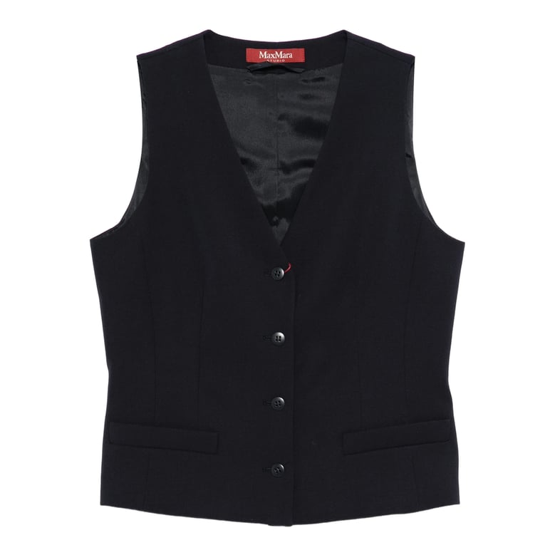 blue waistcoat with v-neck by Selfnex