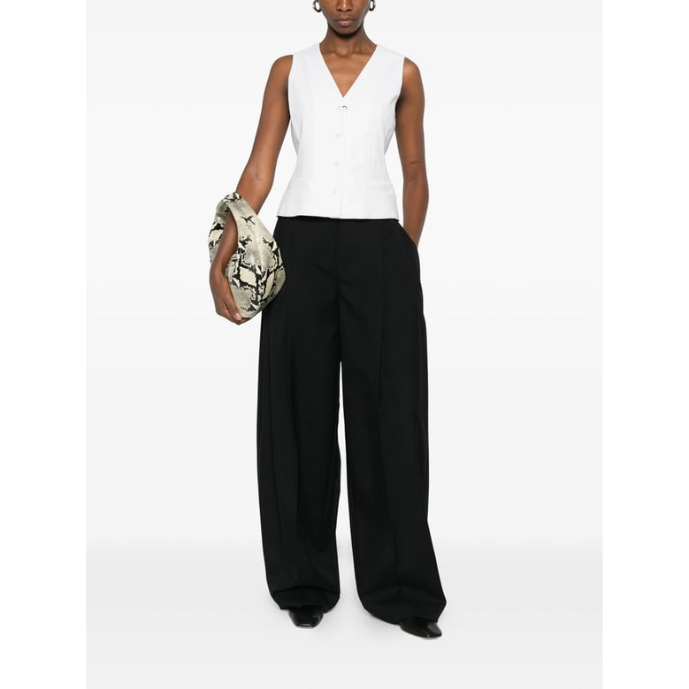 off white waistcoat with v-neck by Selfnex