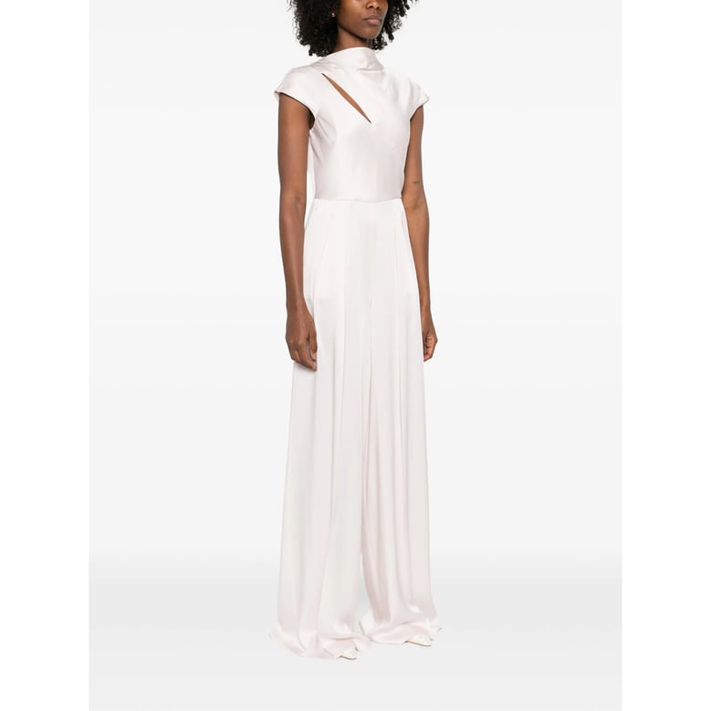draped detail wide leg jumpsuit by Selfnex