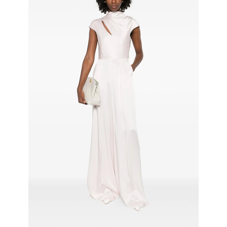 draped detail wide leg jumpsuit by Selfnex