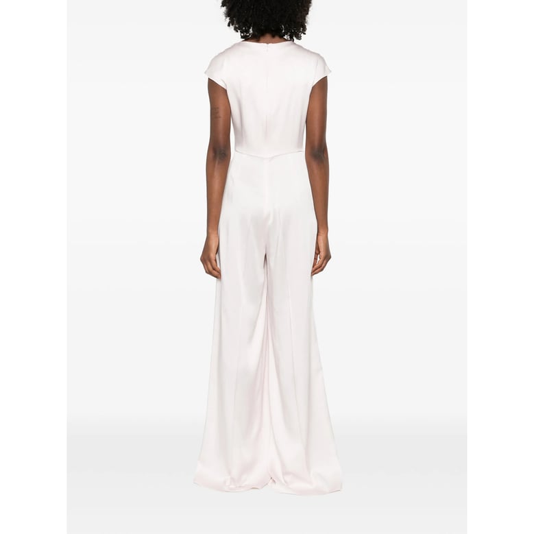 draped detail wide leg jumpsuit by Selfnex