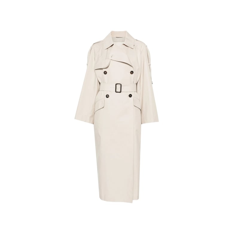 rainwear double-breasted coat with belt by Selfnex