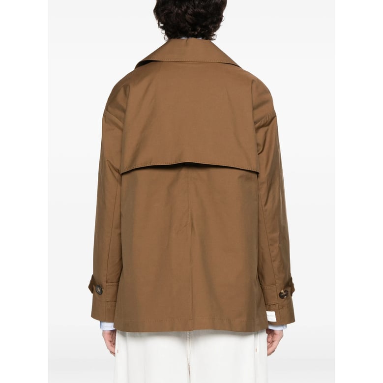 brown double-breasted rainwear by Selfnex
