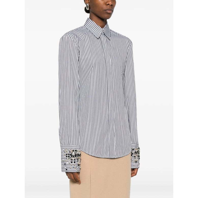 striped shirt with embellished cuffs by Selfnex