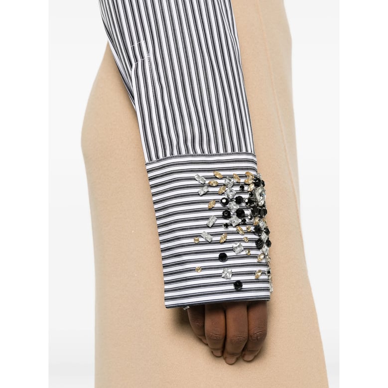 striped shirt with embellished cuffs by Selfnex