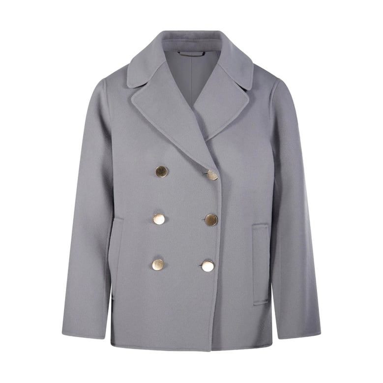double-breasted light grey jacket by Selfnex