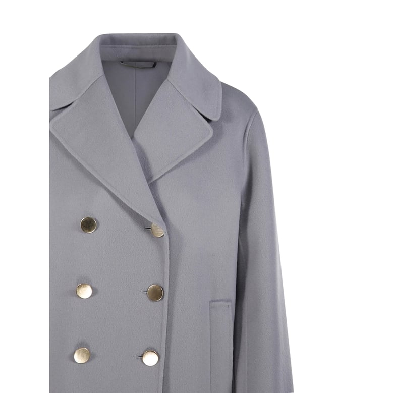 double-breasted light grey jacket by Selfnex