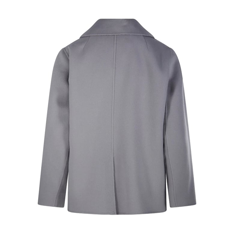 double-breasted light grey jacket by Selfnex