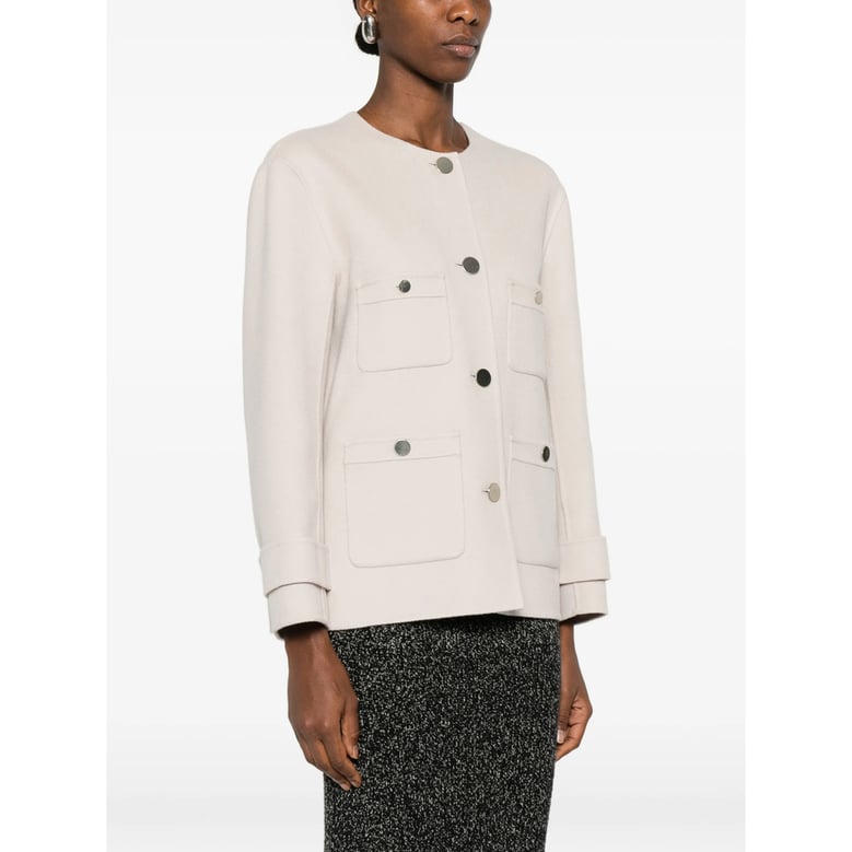 light grey round neck outerwear by Selfnex