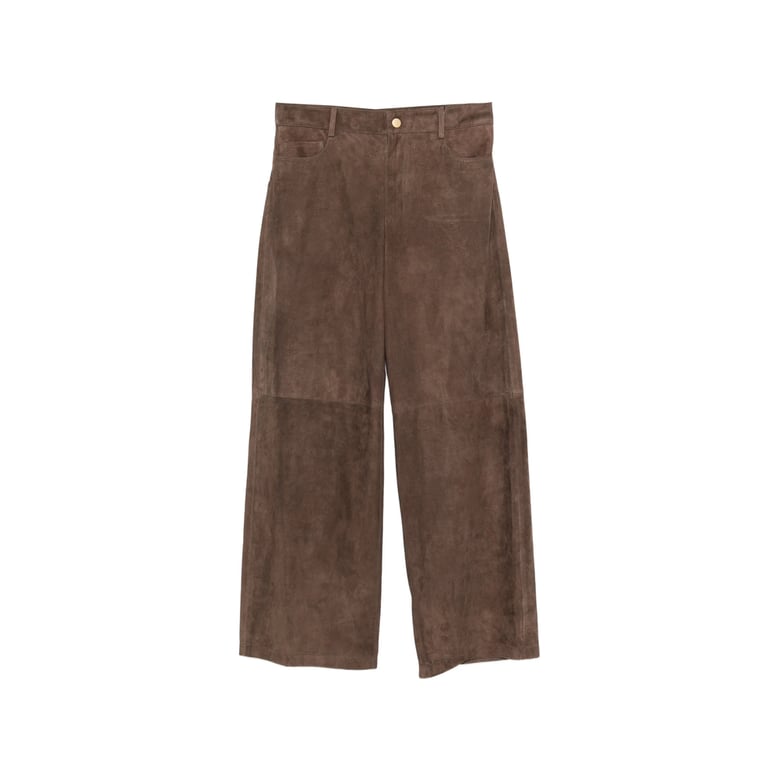 leather high-waisted trousers by Selfnex