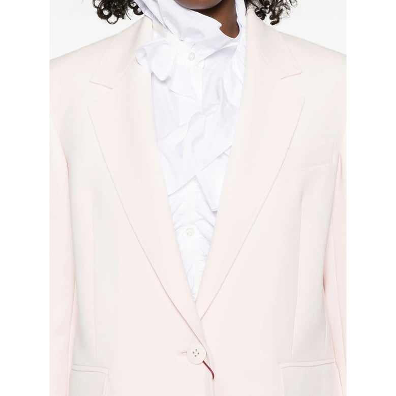 pink front flap pockets jacket by Selfnex