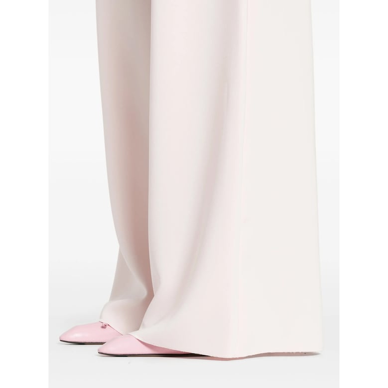 pink belted straight leg trousers by Selfnex