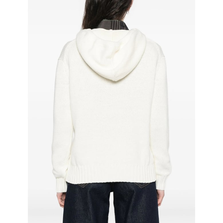 knit sweater cotton-linen white by Selfnex