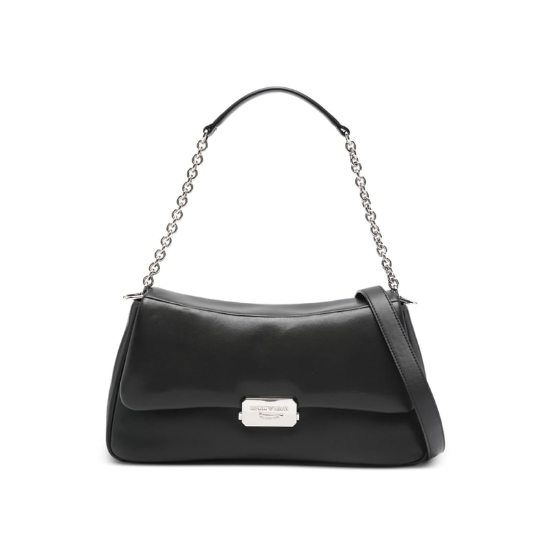 bag with chain strap and logo plaque by Selfnex