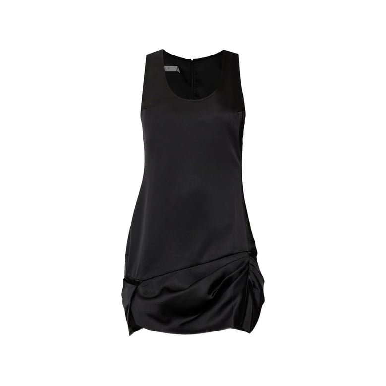 sleeveless black dress with gathered detail by Selfnex