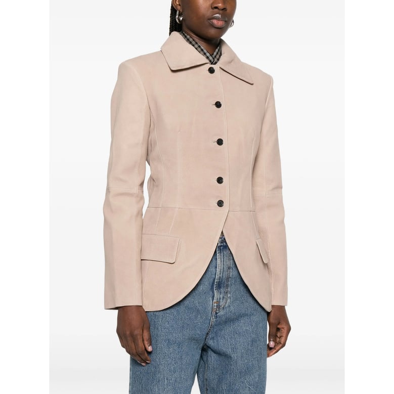 beige button fastening jacket by Selfnex