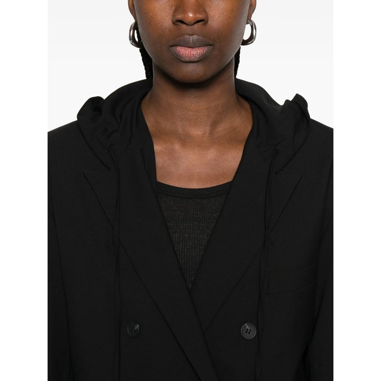 hooded double-breasted jacket by Selfnex