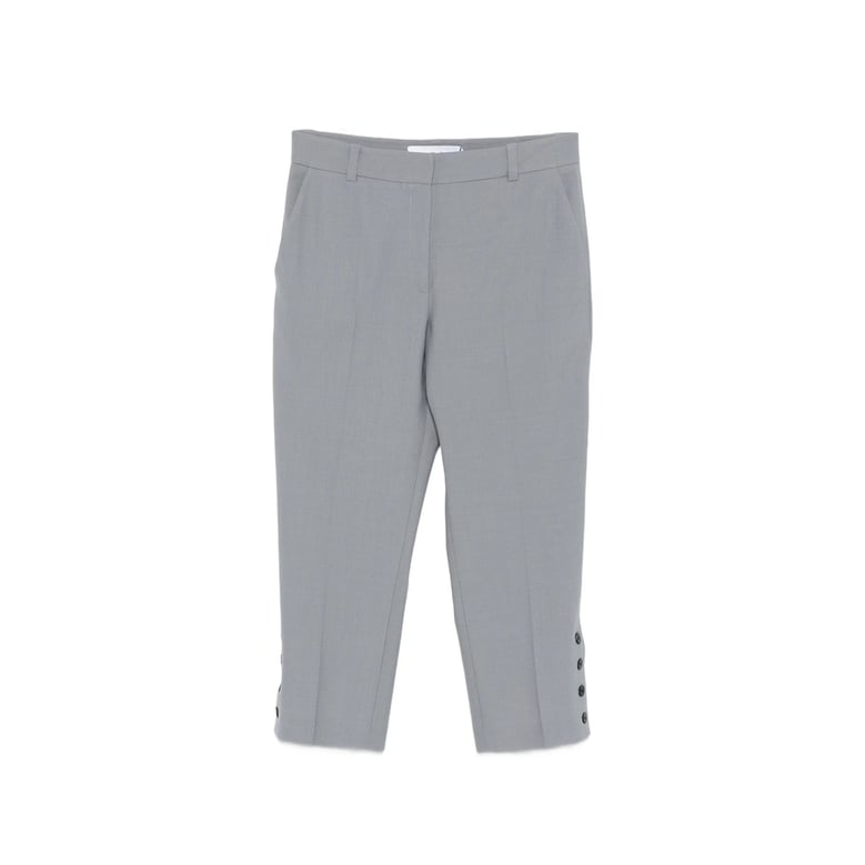 cropped trousers with button details by Selfnex