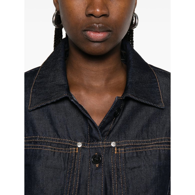 indigo blue jumpsuit with front pockets by Selfnex