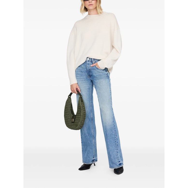 olive green monogram detail top handle bag by Selfnex