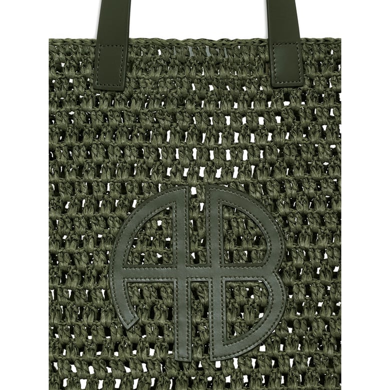 olive woven design top handle bag by Selfnex
