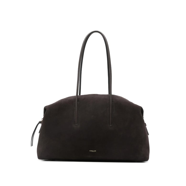 brown suede shoulder bag by Selfnex