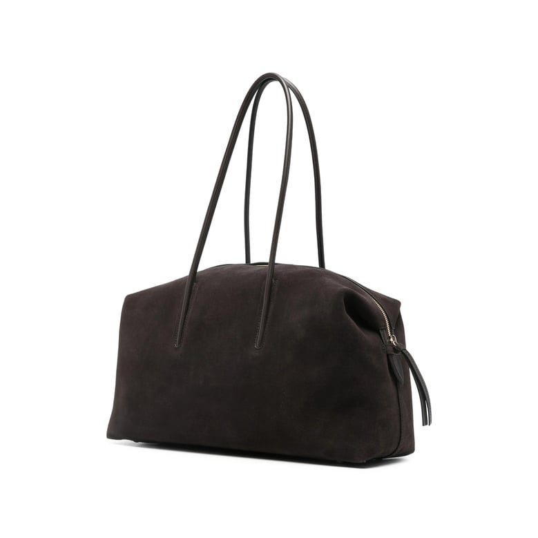 brown suede shoulder bag by Selfnex