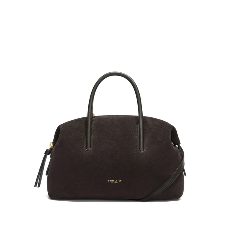 dark chocolate suede bag by Selfnex