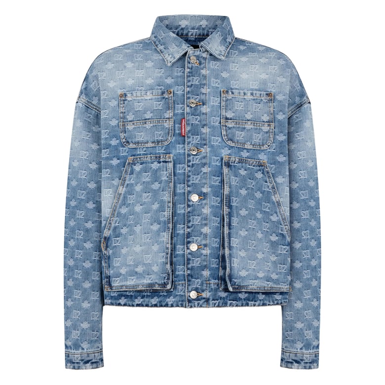 denim jacket with logo embellishment by Selfnex