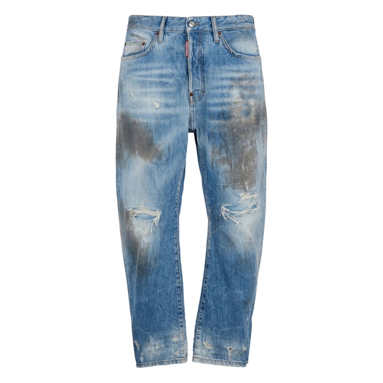 blue ripped denim jeans by Selfnex