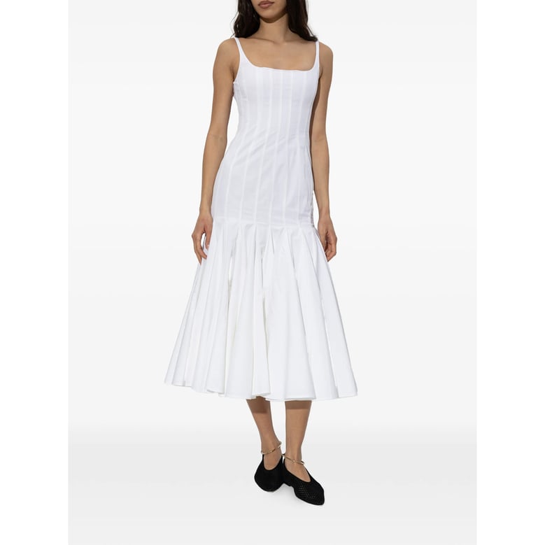 square neck flared hem midi dress by Selfnex