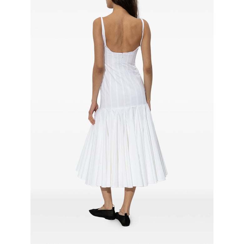 square neck flared hem midi dress by Selfnex