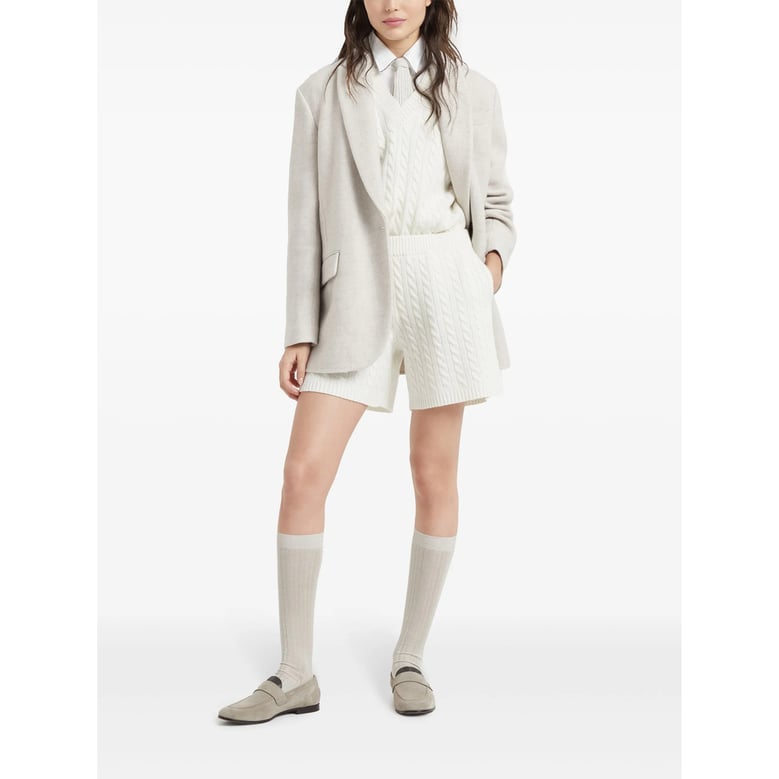 white cotton blend shirt with monili detail by Selfnex