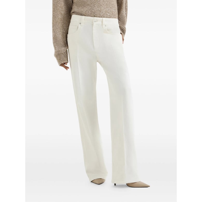 white denim effect trousers by Selfnex